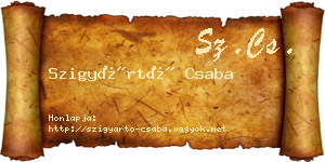 Szigyártó Csaba névjegykártya